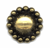 35mm Antique Gold Finish Beaded Edge Button Cabochon, pack of 6