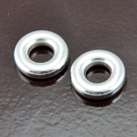 20x4mm Classic Silver Donut Spacer Beads, pk/12