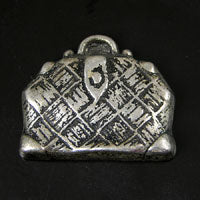 39mm Clutch Bag/Doctors Bag, Antique Silver Flatback, pack of 2