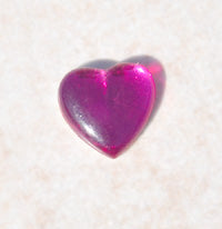 11x10mm Pink Fuchsia Heart Cabochons, foil back, lucite flat back, pack of 12