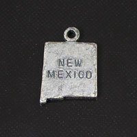 12x8mm New Mexico State Charm, Classic Silver, pack of 6