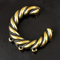 41x40mm Antique Gold Finish Rope Hoop Dangle