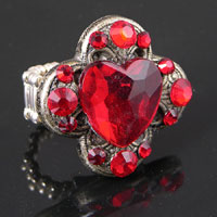 Budding Crimson Heart-Vintage Ring, 1 size fits all