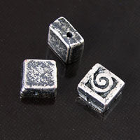 6x3mm Swirled Slider Spacer Bead, Classic Silver, ea