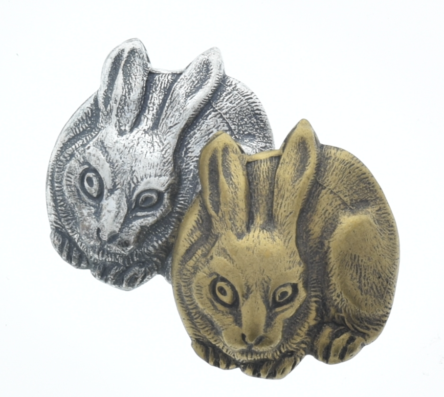 21x24mm Easter Bunny Rabbit, Antiqued Gold Stamping pk/6