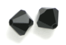 Swarovski Crystal 6mm Bicone Beads, Jet Hematite, Sold by Dozen