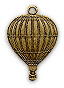Hot Air Balloon Charm, Vintage Brass, pk/6