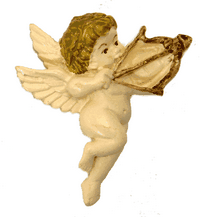 40x38mm Flat Backed Cherub with Bow and Arrow, pk/2