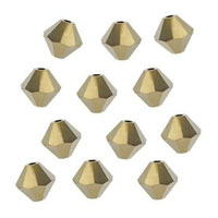6mm Swarovski Crystal #5328 Bicone Beads, Crystal Gold Dorado 2X, pk/12
