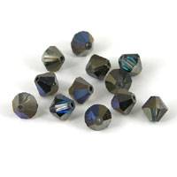 Swarovski Crystal 6mm Bicone Beads, Bermuda Blue, pk/12