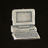 Computer Charm, Classic Silver, pk/6