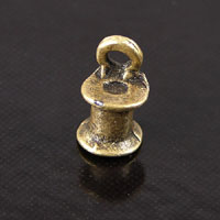 10x6mm Spool Charm, Vintage Brass, pk/6