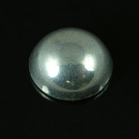 15mm Silver Metallic Round Cabochon, Flat Back, pack of 12