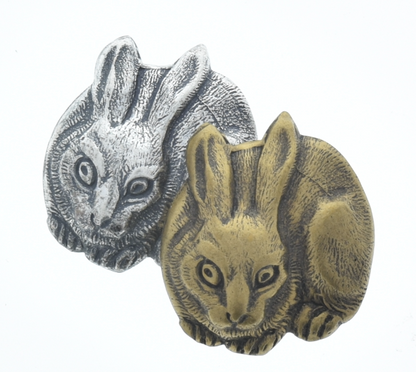 21x24mm Easter Bunny Rabbit, Classic Silver Stamping pk/6