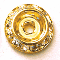 8mm Swarovski Crystal Rhinestone Rivoli, gold, each