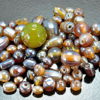 6-16mm Amber/Brown Glass Bead Mix, assortment  ea