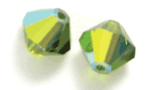 Swarovski Crystal 6mm Bicone Beads, Olivine AB, Sold by Dozen