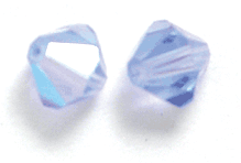 Swarovski Crystal 6mm Bicone Beads, Light Sapphire AB, pack of 12