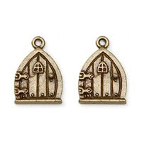 Fairy Door / Hobbit Hole Charms, vintage bronze, pack of 2