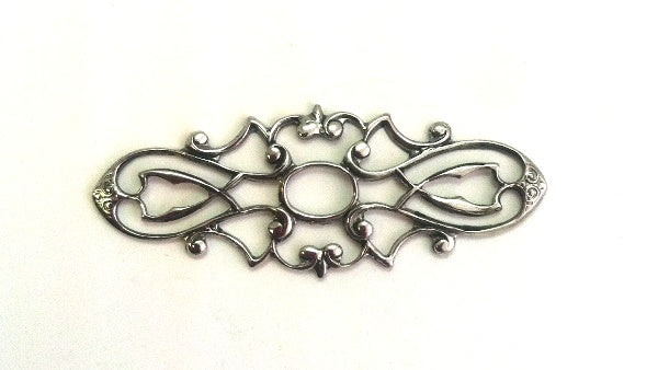 15x35mm Oblong Filigree Charms, Antique Silver, Pack of 6