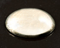 25x18mm Silver Metallic Plated Oval Cabochon, Flat Back lucite, pack of 4