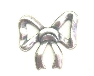 18mm x 17mm Bow Charm, classic silver, Made in USA, pack of 6
