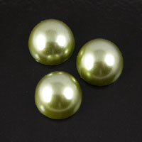 15mm Round Olivine Pearl Acrylic Cabochon, pack of 12