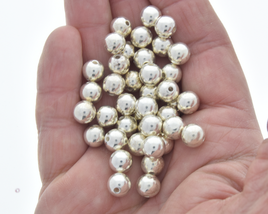 8mm Classic Silver Round Spacer Beads, strand