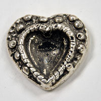 28 mm Heart Bezel Cabochon w/bezel setting, pack of 6