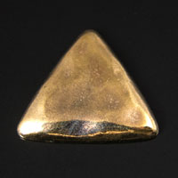 27mm Hammered Triangle Cabochon Button Flat Back, Antique Gold, pack of 6