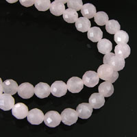 6mm Faceted Round Rose Quartz Beads, per Strand