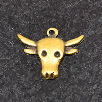 Antique Gold Finish LONGHORN CHARM EA