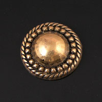 19mm Faceted Dome Cabochon, Antique Gold, pack of 6