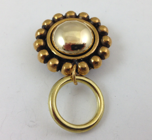 30mm Badge Eye Glass Holder, Antique Gold and Silver, with magnetic clasp, Each