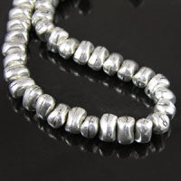 Natural Nugget, Antiqued Classic Silver Beads, 12in strand