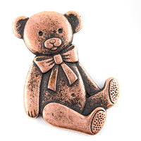 32x41mm Teddy Bear Flatback, Antiqued Copper, PKG/6