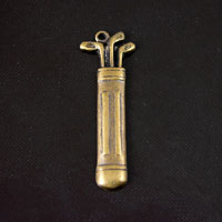 30.5mm Golf Clubs Charm, Vintage Brass, pk/6