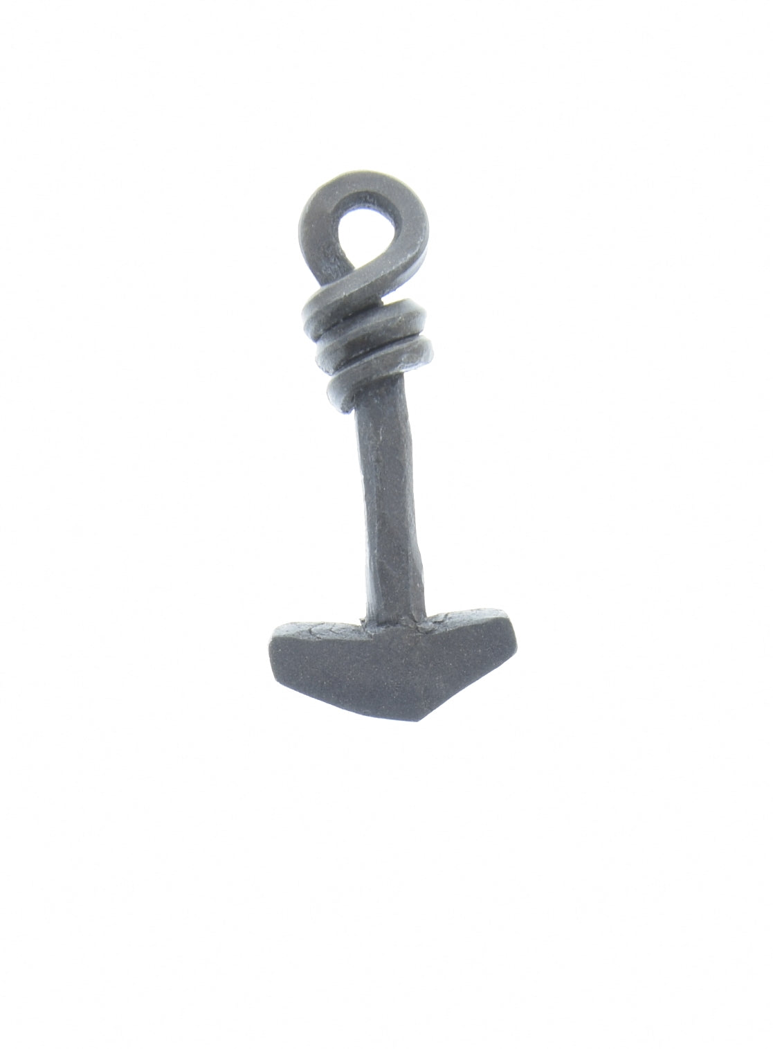 Thor's Hammer Focal Pendant drop, 44mm with loop, forged steel, each P4084AG