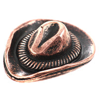 24x31mm Ant. Copper Western Cowboy Hat, pk/6