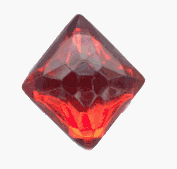 23x21mm Red Translucent Acrylic Diamond Flatback, pk/24