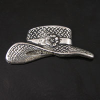 52x20mm Garden Hat Flat Back, Classic Silver, pk/6