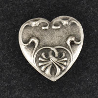 31x29mm Antique Silver Swirled Heart, pk/6