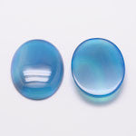 18mm Natural Denim Blue Agate Gemstone Cabochons, SemiPrecious Flat Back, 18x13mm, pack of 6