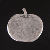 34.5x34mm Lg Apple, Antiqued Silver, pk/6