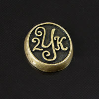 13x11mm Burnished Gold Y2K ROUND pack of 6