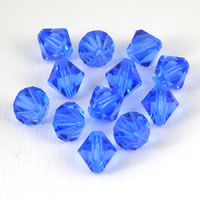 Swarovski Crystal 8mm Bicone Beads, Sapphire Blue, pack of 12