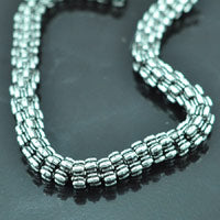 6x11mm Pebbled Star Spacer, Antiqued Classic Silver Bead, strand