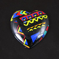 25x23mm Lucite Aztec Heart Flat Back, pk/2