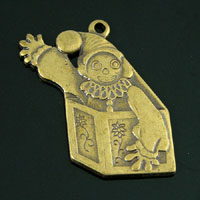 18x17mm Jack-the-Box Charm, Vintage Brass, pk/6
