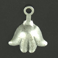 19mm Half Bell Charm, Vintage Silver, 6 pack